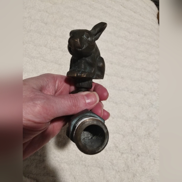 Vintage Brass Bunny Rabbit Garden  Hose Spigot Water Faucet - Picture 4 of 4